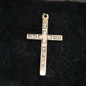 Vintage 1/20 12k Gold-filled Engraved Cross Pendant